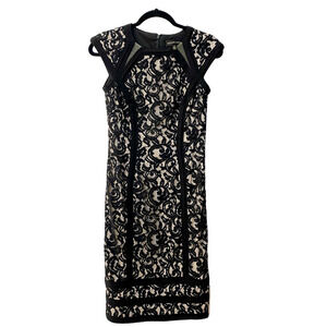 Tadashi Shoji Black Lace Sheath Dress Size 4